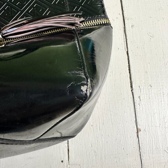 Relic by Fossil Black Tote Bag Patent Leather Tassel Purse Large Handbag - Picture 9 of 9